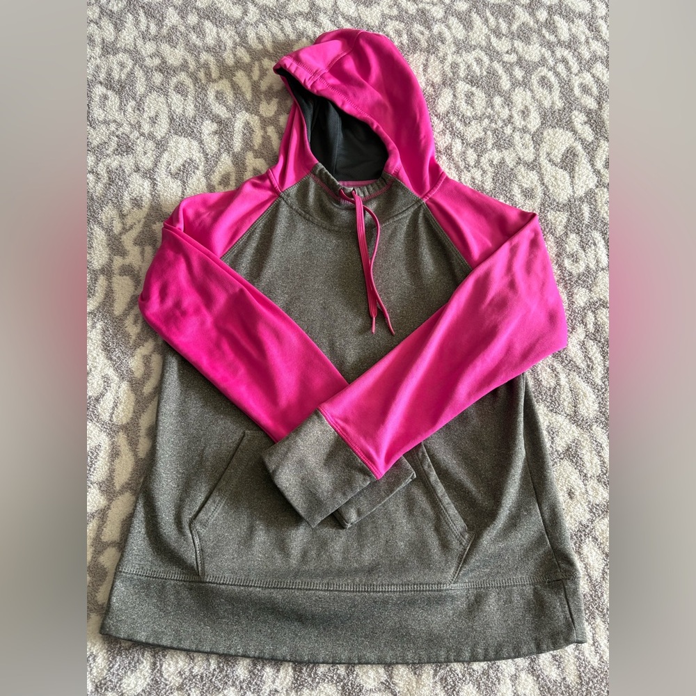 pink & grey pullover hoodie